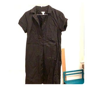 Black J. Crew Popover Shirtdress